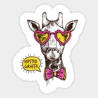 Hipster Giraffe Sticker